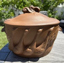 Art Pottery Baking Dish Swan Island Gaggle Of Geese In Cattails 1984 3Q 12x7x8H