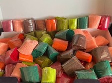 100 packs of latch hook yarn  - mixed colours  3 ply acrylic 320 pieces per pack