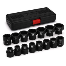 15PCS 1/2" Drive Low Profile Nano Impact Socket Set, 1/2-Inch Drive stubby so...