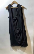 Authentic Simply Vera Vera Wang Womens Dark Gray Sleeveless Wrap Dress Size L
