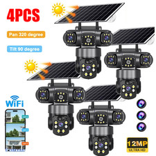 3 Lens 12MP Solar Battery Home Security Camer...
