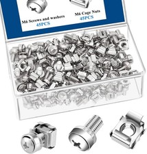 45 Pack M6 x 16mm Rack Mount Screws,Cage Nuts for Rack Mount Server Shelves,R...