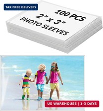 2x3 Photo Sleeves 100 Pcs, Acid-Free Archival Quality - Crystal Clear Photo S...