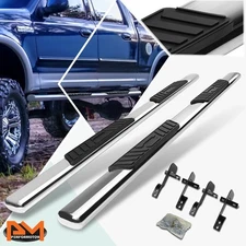 For 01-03 Ford F150 SuperCrew Cab Oval 5"Side Step Nerf Bar Running Board Chrome
