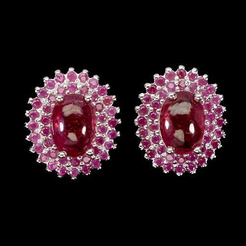 925 Sterling Silver Earrings Oval Ruby 7x5mm Ruby Natural Gemstone Jewelry