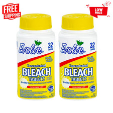 Evolve Ultra Concentrated Bleach Tablets, Lemon Scent, 32 Count 2 Pack 