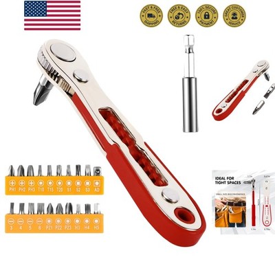 22-in-1 Magnetic Ratchet Screwdriver Set w/Reversible Wrench & Bits | Compact...