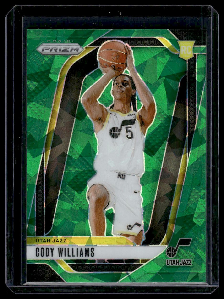 2024-25 Panini Prizm #232 Cody Williams Prizms Green Ice