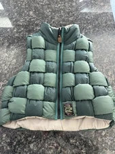 Kapital Unisex Nylon Rip Stop Keel Weaving Vest Green Color. NWT From Japan!!