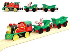 Electric Train Set for Wooden Tracks, Battery Powered Trains Toy with Lights ...