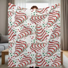 Whimsical Christmas Tree Cake Blanket, Cozy Holiday Throw, Festive Decor