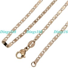 18K Rose Gold Filled Tarnish-Free 20" 2mm Flat Mariner Link Chain Necklace R124