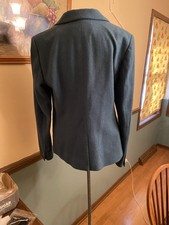 Willow Glenn Lined Wool Blend Blazer Green 1 Button Size 8 EUC