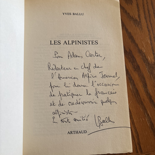 SIGNED Yves Ballu Mountaineering Climbing Alpinism Guiding History - Picture 3 of 3
