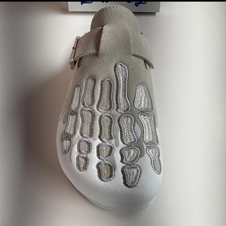Octavius Marks Fish Bone Clogs Unisex Grey US Men's Size 7/8