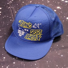 Vintage Blue Funny Fishing Trucker Snapback Hat - One Size
