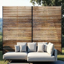 Decorative Garden Privacy Screen w/ Stand Outdoor Divider Privacy Panel 183x20cm