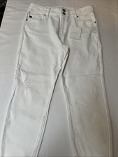 New Kancan Jeans Women's 15/31 High-Rise Skinny Leg White Denim 5-Pocket Stretch