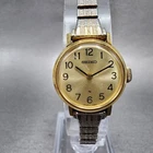 Seiko Watch Women 20mm Champagne Dial Gold Tone Manual 11-0039 Runs