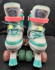 NEMONE Mermaid Size M Adjustable Roller Skates for Girls, Turquoise And Pink