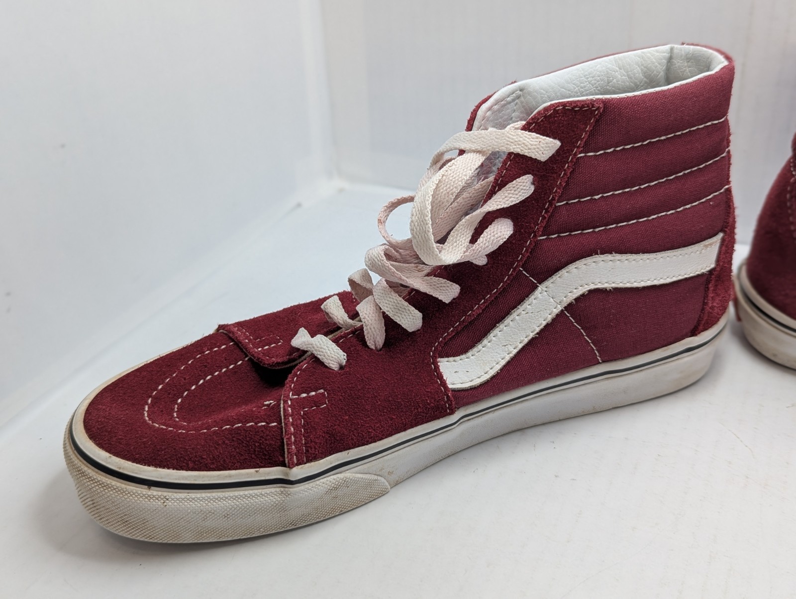 SAOLA Scarpe da skateboard alte Vans Off The Wall rosse in tela scamosciata M US 8 W US 9 5
