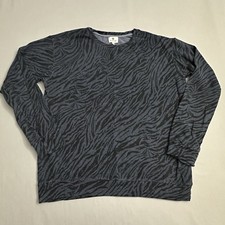 Sundry Top Women 2 Medium M Pullover Sweatshirt Crewneck Long Sleeve Shirt Zebra