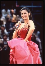 Lynda Carter 1981 Celebration Original 35mm Transparency singing on stage