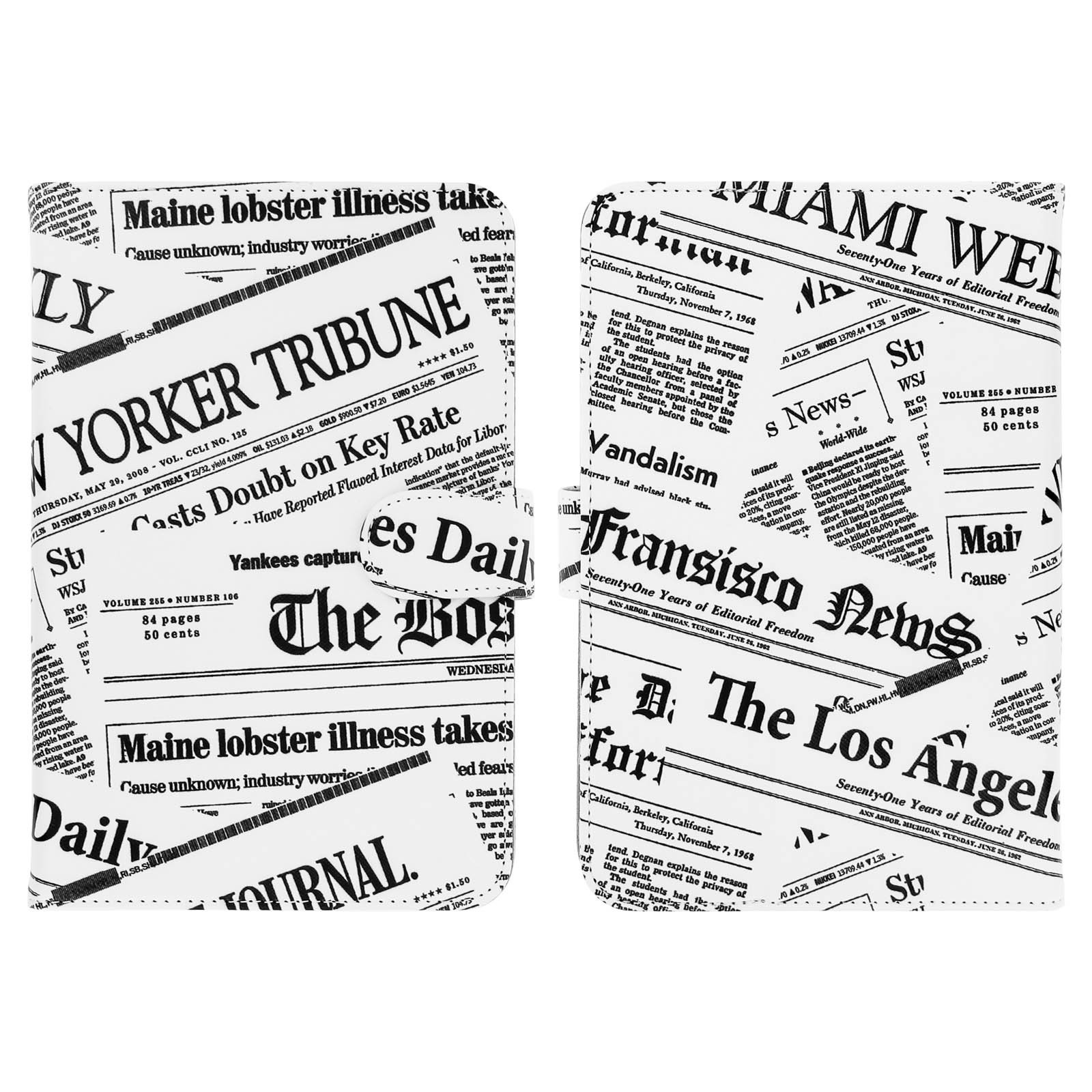 Housse Universelle Akashi pour Tablette 7 à 8 Pouces Motif Newspapers