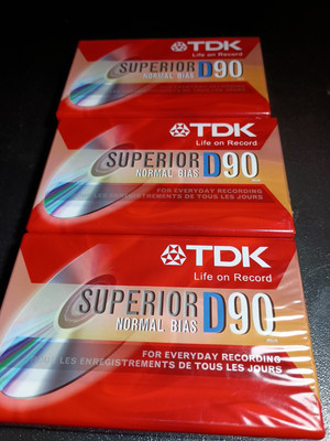 Lot of 3 TDK D90 Blank Audio Cassette Tapes ICEI/TYPE I High Output - New Sealed