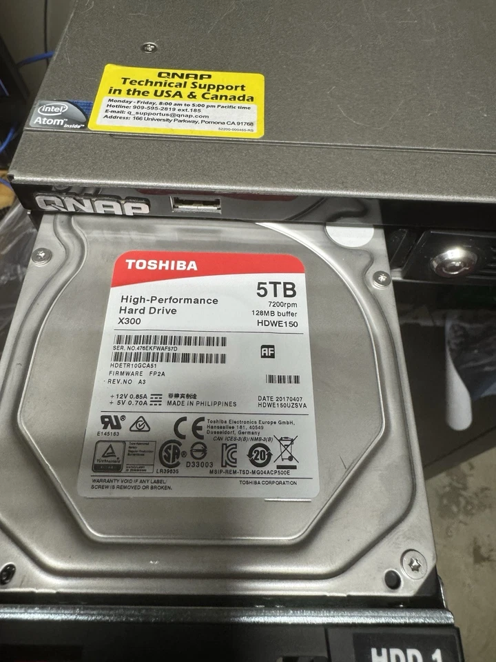 QNAP TS-469U-RP 4-bay NAS Server W 4) 5TB Drives - Image 3 of 3