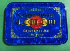 $1,000,000 James Bond Casino Royale Poker Plaque - A Certified Replica
