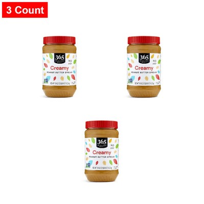 365 By WFM, Creamy Peanut Butter Spread, No Stir, 40 Ounce - 3 Count