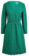 J. Crew Factory Emerald Green Eyelet A Line Dress Women Size 2 Scalloped Hem NWT