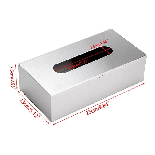Rectangular Tissue Box Cover - Stylish Stainless Steel Paper Facial Cover, Mo... - Picture 3 of 7