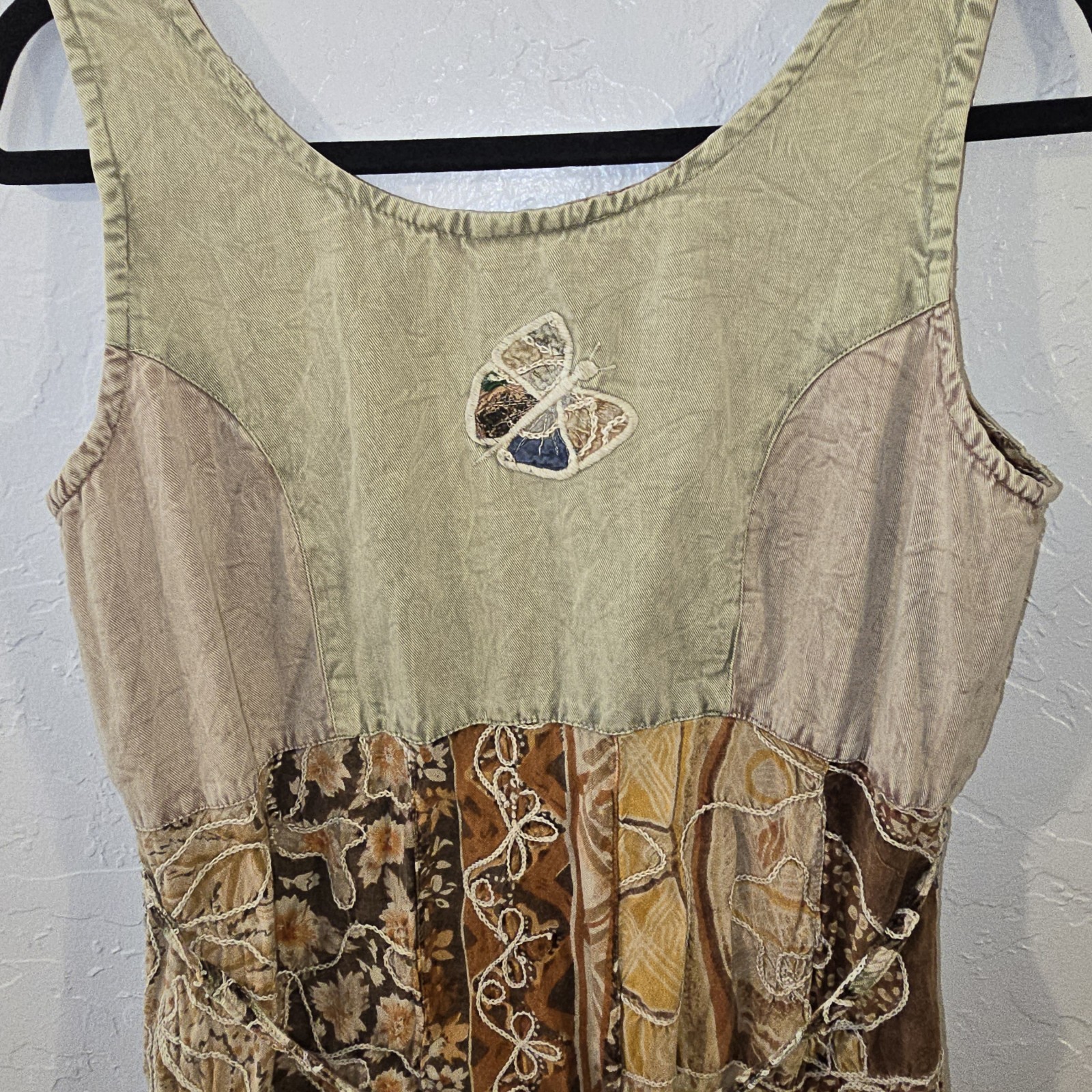 Sacred Threads Embroidered Brown Patchwork Butter… - image 8