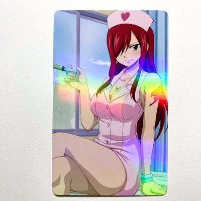 Fairy Tail Erza Scarlet Sexy Doujin Waifu Girl Lewd Anime Art Goddess Card