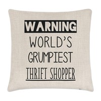 Warnung World's Grumpiest Grasnelke Shopper Kissenbezug Lustig Shopping Mutter