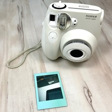 FUJIFILM White Ivory instax mini 7S INSTANT CAMERA Compact Flash Tested WORKS