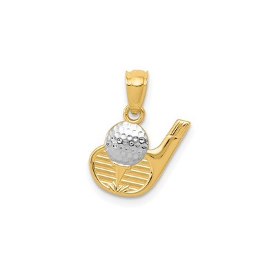14k Gelb Rhodium Golf Anhänger Schläger T-Shirt Ball Charm Sport Schmuck für Männer Frauen