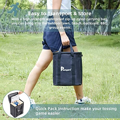 Kubb Yard Game Set, Kubb Game Set con Borsa da Trasporto - Legno 3 Pollici Kubb Blu - Foto 8 di 8