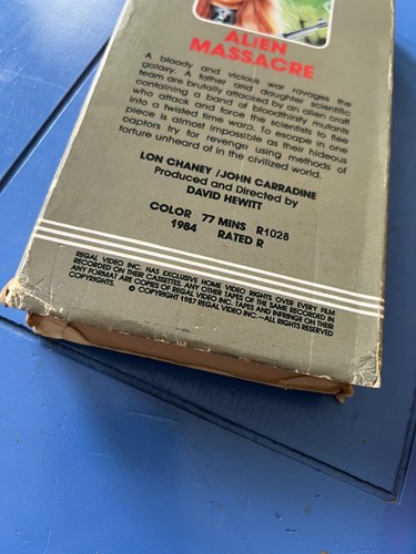 Rare OOP 1984 Alien Massacre Regal Video VHS, Lon Chaney John Carradine - Picture 13 of 13