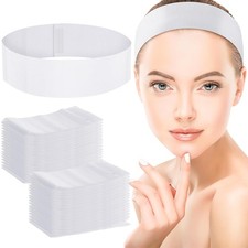 WILLBOND 200 Pieces Disposable Spa Facial Headbands Stretch Non-Woven Facial...