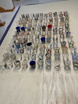 120 Vintage Novelty Shot Glasses - Sports - Travel -  Sturgis - Jack Daniels