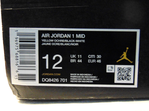 Air Jordan 1 Mid ‘Yellow Ochre’ -Dq8426-701 Sz 12 - Picture 9 of 9