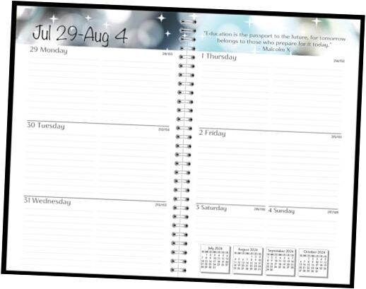 2024-2025 Weekly Academic Planner Assignment Book, Gray, 5 x 8 Inches, August