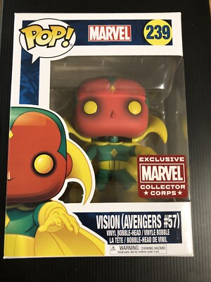 Funko Pop Marvel Vision #239 Collector Corps Exclusive Avengers #57