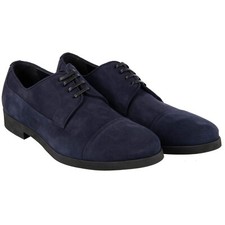 DOLCE & GABBANA Formal Suede Leather Derby Shoes SORRENTO Blue