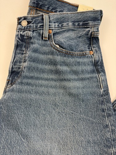 Levi's Premium Women 501 '90s Straight Leg Button Fly Jeans 25x32 Blue NWT - Picture 7 of 18