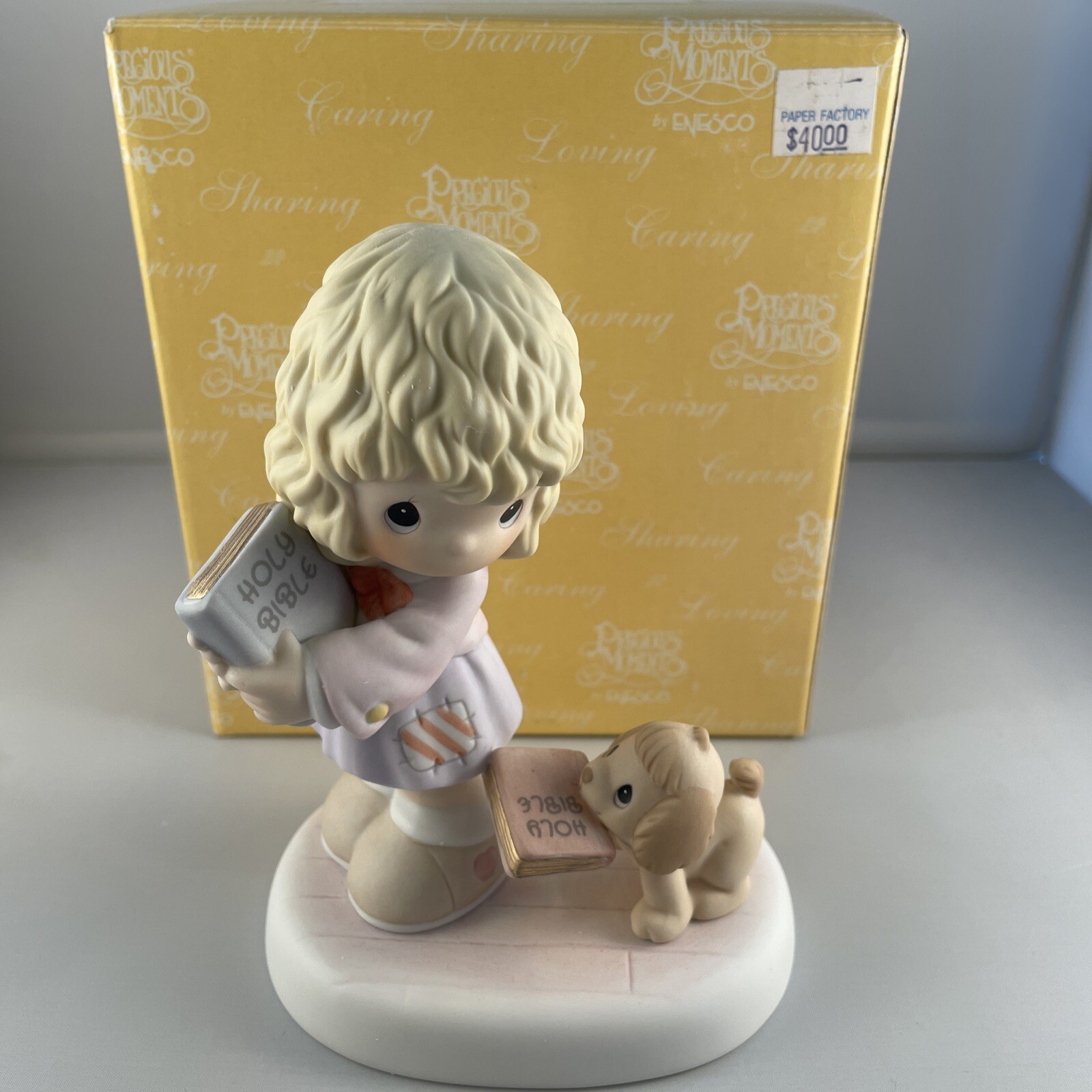 Precious Moments FAITHFUL FOLLOWER 4024086 - Girl And Dog With Bible -NIB