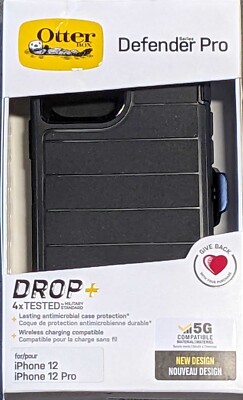 OtterBox Defender Pro Series Case and Holster For iPhone 12/12 Pro-Black